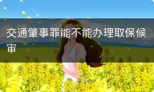 交通肇事罪能不能办理取保候审