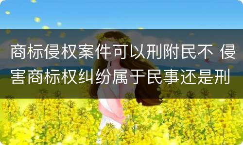商标侵权案件可以刑附民不 侵害商标权纠纷属于民事还是刑事