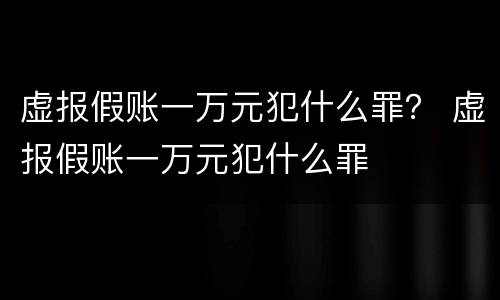 虚报假账一万元犯什么罪？ 虚报假账一万元犯什么罪
