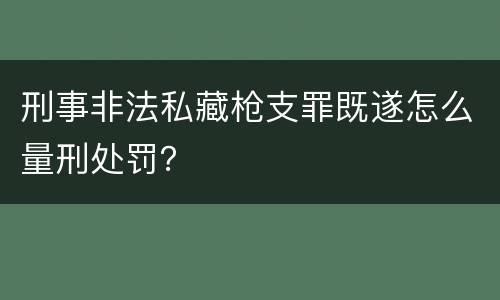 刑事非法私藏枪支罪既遂怎么量刑处罚？