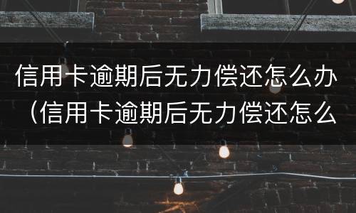 信用卡逾期后无力偿还怎么办（信用卡逾期后无力偿还怎么办理）