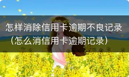 怎样消除信用卡逾期不良记录（怎么消信用卡逾期记录）