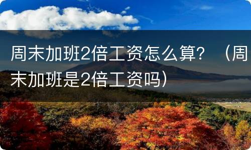 周末加班2倍工资怎么算？（周末加班是2倍工资吗）