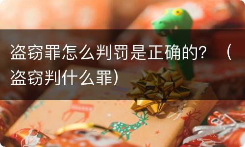盗窃罪怎么判罚是正确的？（盗窃判什么罪）