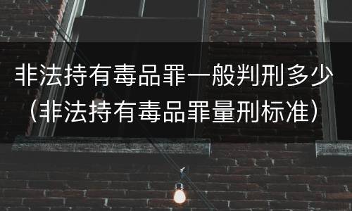 非法持有毒品罪一般判刑多少（非法持有毒品罪量刑标准）