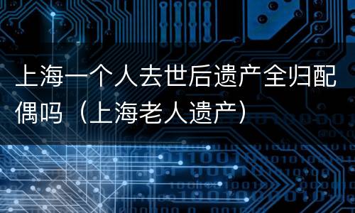 上海一个人去世后遗产全归配偶吗（上海老人遗产）