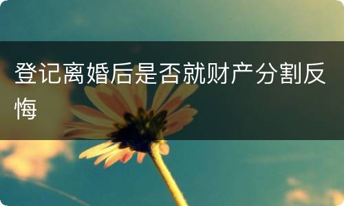 登记离婚后是否就财产分割反悔