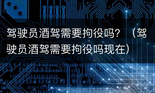 驾驶员酒驾需要拘役吗？（驾驶员酒驾需要拘役吗现在）