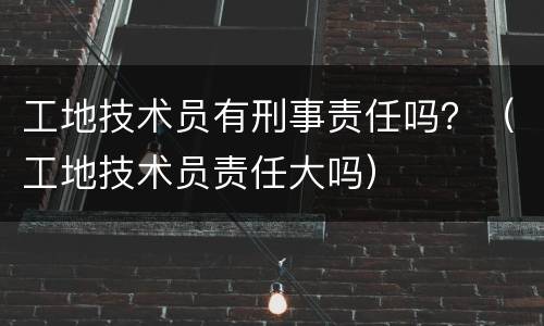 工地技术员有刑事责任吗？（工地技术员责任大吗）