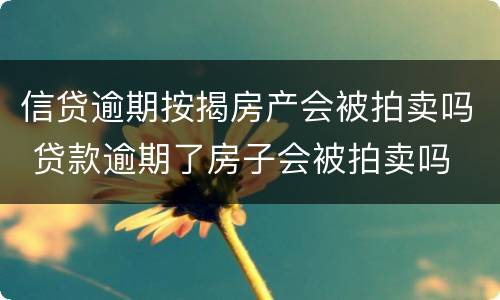 信贷逾期按揭房产会被拍卖吗 贷款逾期了房子会被拍卖吗