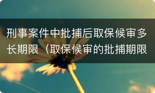 刑事案件中批捕后取保候审多长期限（取保候审的批捕期限）