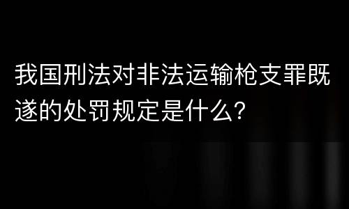 我国刑法对非法运输枪支罪既遂的处罚规定是什么？
