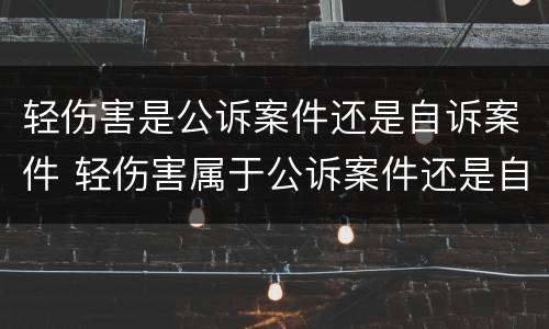 轻伤害是公诉案件还是自诉案件 轻伤害属于公诉案件还是自诉案件