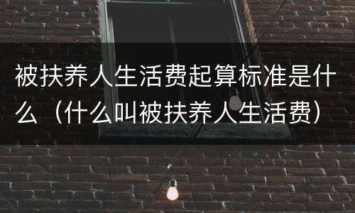 被扶养人生活费起算标准是什么（什么叫被扶养人生活费）