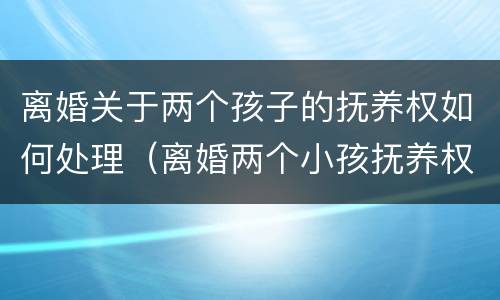 离婚关于两个孩子的抚养权如何处理（离婚两个小孩抚养权）