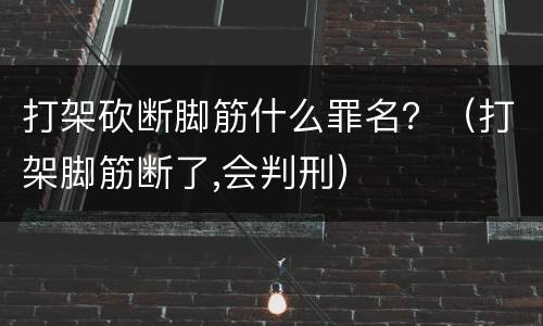 打架砍断脚筋什么罪名？（打架脚筋断了,会判刑）