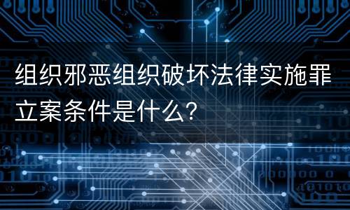 组织邪恶组织破坏法律实施罪立案条件是什么？