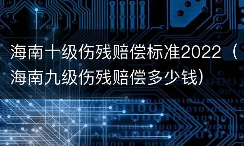 海南十级伤残赔偿标准2022（海南九级伤残赔偿多少钱）