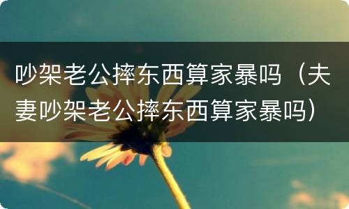吵架老公摔东西算家暴吗（夫妻吵架老公摔东西算家暴吗）
