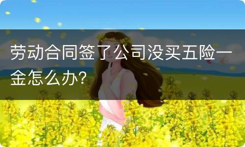 劳动合同签了公司没买五险一金怎么办？