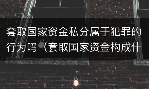 套取国家资金私分属于犯罪的行为吗（套取国家资金构成什么犯罪）