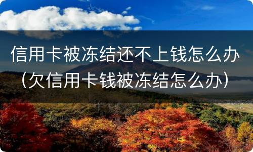 信用卡被冻结还不上钱怎么办（欠信用卡钱被冻结怎么办）