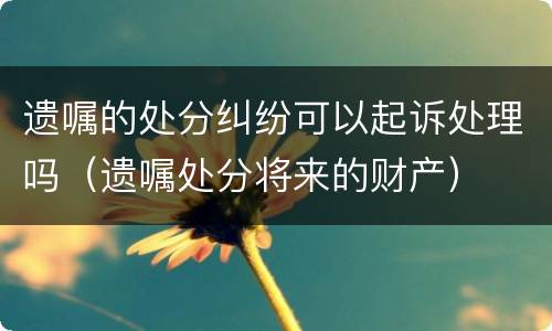 遗嘱的处分纠纷可以起诉处理吗（遗嘱处分将来的财产）