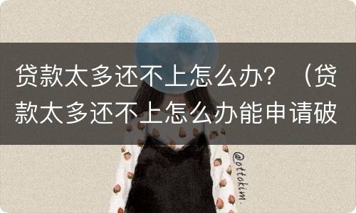 贷款太多还不上怎么办？（贷款太多还不上怎么办能申请破产吗）