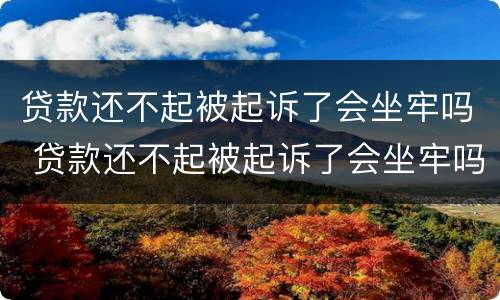 贷款还不起被起诉了会坐牢吗 贷款还不起被起诉了会坐牢吗知乎