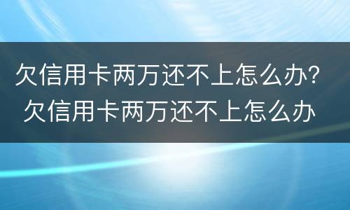 欠信用卡两万还不上怎么办？ 欠信用卡两万还不上怎么办