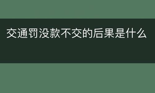 交通罚没款不交的后果是什么