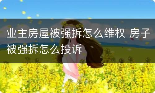 业主房屋被强拆怎么维权 房子被强拆怎么投诉