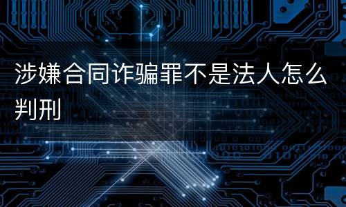 涉嫌合同诈骗罪不是法人怎么判刑