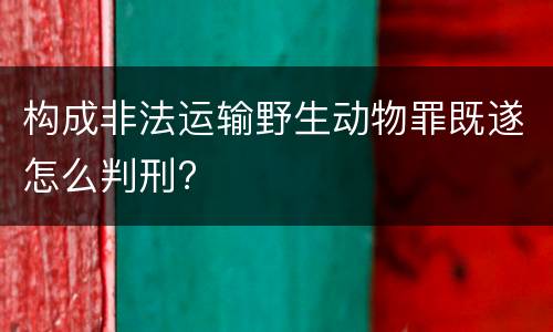 构成非法运输野生动物罪既遂怎么判刑?