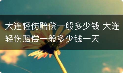 大连轻伤赔偿一般多少钱 大连轻伤赔偿一般多少钱一天
