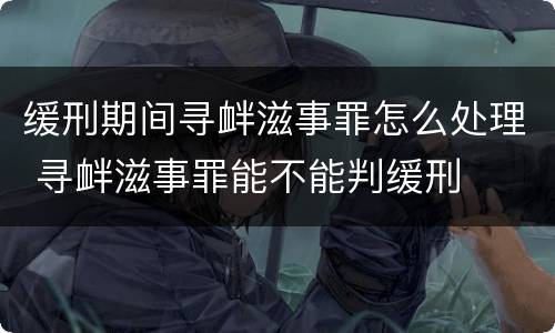 缓刑期间寻衅滋事罪怎么处理 寻衅滋事罪能不能判缓刑