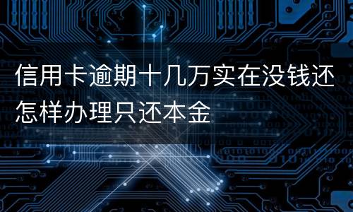 信用卡逾期十几万实在没钱还怎样办理只还本金