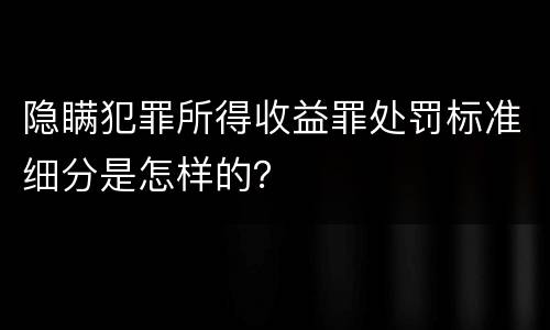 隐瞒犯罪所得收益罪处罚标准细分是怎样的？