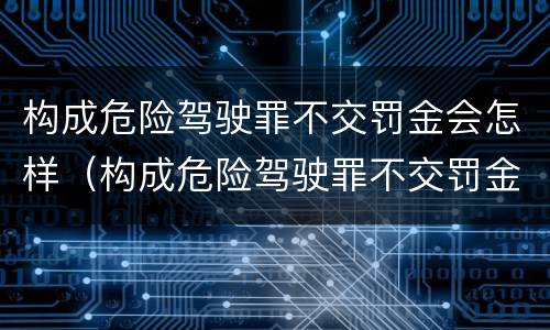 构成危险驾驶罪不交罚金会怎样（构成危险驾驶罪不交罚金会怎样处罚）