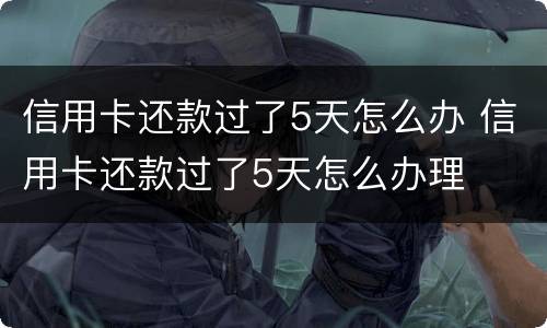 信用卡还款过了5天怎么办 信用卡还款过了5天怎么办理