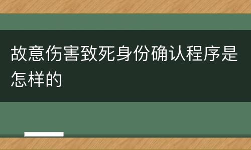 故意伤害致死身份确认程序是怎样的