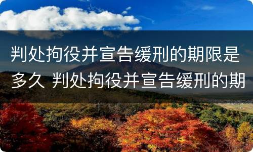 判处拘役并宣告缓刑的期限是多久 判处拘役并宣告缓刑的期限是多久内