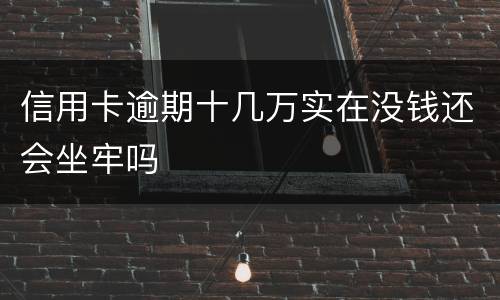 信用卡逾期十几万实在没钱还会坐牢吗