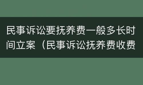 民事诉讼要抚养费一般多长时间立案（民事诉讼抚养费收费标准）