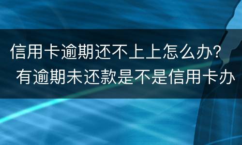 信用卡逾期还不上上怎么办？ 有逾期未还款是不是信用卡办不了