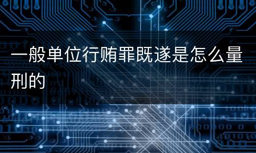 一般单位行贿罪既遂是怎么量刑的