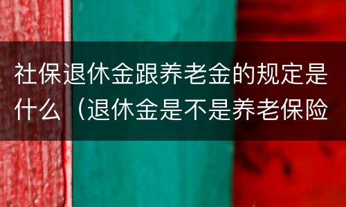 社保退休金跟养老金的规定是什么（退休金是不是养老保险）