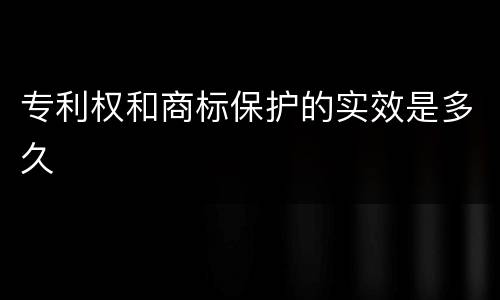 专利权和商标保护的实效是多久