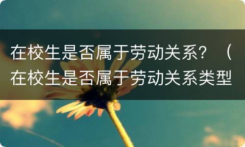 在校生是否属于劳动关系？（在校生是否属于劳动关系类型）