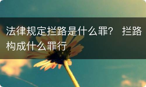 法律规定拦路是什么罪？ 拦路构成什么罪行